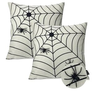 NIP Booque Valley Brand Halloween Spider Pillow Covers 18x18